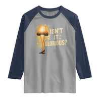 Funny Christmas Movie Leg Lamp Raglan Shirt Isnt It Glorious - Wonder Print Shop