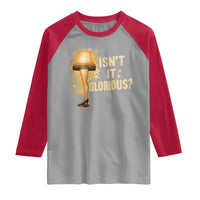 Funny Christmas Movie Leg Lamp Raglan Shirt Isnt It Glorious - Wonder Print Shop