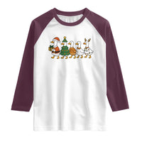 Funny Christmas Silly Goose Poultry Animal Lovers Raglan Shirt - Wonder Print Shop