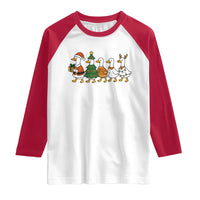 Funny Christmas Silly Goose Poultry Animal Lovers Raglan Shirt - Wonder Print Shop