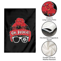 Funny Christmas Movie Garden Flag Oh Fudge Buffalo Plaid Printed Graphic Beanie Cap Xmas Light - Wonder Print Shop