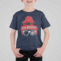 Funny Christmas Movie T Shirt For Kid Oh Fudge Buffalo Plaid Printed Graphic Beanie Cap Xmas Light - Wonder Print Shop
