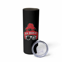 Funny Christmas Movie Skinny Tumbler Oh Fudge Buffalo Plaid Printed Graphic Beanie Cap Xmas Light - Wonder Print Shop