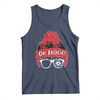 Funny Christmas Movie Tank Top Oh Fudge Buffalo Plaid Printed Graphic Beanie Cap Xmas Light - Wonder Print Shop