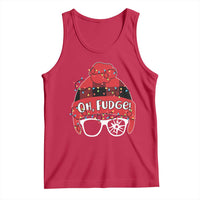 Funny Christmas Movie Tank Top Oh Fudge Buffalo Plaid Printed Graphic Beanie Cap Xmas Light - Wonder Print Shop
