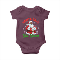 Funny Black Santa Says Six Seven Baby Onesie Christmas 67 Meme African American Santa Gen Alpha Slang - Wonder Print Shop