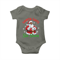 Funny Black Santa Says Six Seven Baby Onesie Christmas 67 Meme African American Santa Gen Alpha Slang - Wonder Print Shop