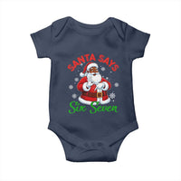 Funny Black Santa Says Six Seven Baby Onesie Christmas 67 Meme African American Santa Gen Alpha Slang - Wonder Print Shop