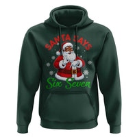 Funny Black Santa Says Six Seven Hoodie Christmas 67 Meme African American Santa Gen Alpha Slang - Wonder Print Shop