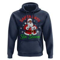 Funny Black Santa Says Six Seven Hoodie Christmas 67 Meme African American Santa Gen Alpha Slang - Wonder Print Shop