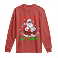 Funny Black Santa Says Six Seven Long Sleeve Shirt Christmas 67 Meme African American Santa Gen Alpha Slang - Wonder Print Shop
