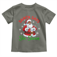 Funny Black Santa Says Six Seven Toddler T Shirt Christmas 67 Meme African American Santa Gen Alpha Slang - Wonder Print Shop