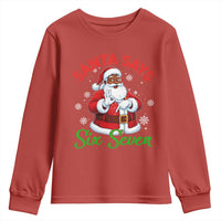 Funny Black Santa Says Six Seven Youth Sweatshirt Christmas 67 Meme African American Santa Gen Alpha Slang - Wonder Print Shop