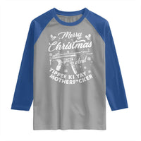 Funny Nakatomi Plaza Raglan Shirt Merry Christmas And Yippee Ki Yay Snowflake Gun - Wonder Print Shop