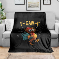 Funny F Caw F 67 Meme Throw Blanket Cartoon Rooster Chicken Poultry Humor - Wonder Print Shop