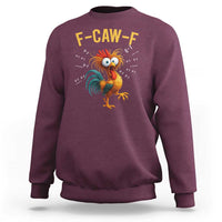 Funny F Caw F 67 Meme Sweatshirt Cartoon Rooster Chicken Poultry Humor - Wonder Print Shop