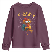 Funny F Caw F 67 Meme Youth Sweatshirt Cartoon Rooster Chicken Poultry Humor - Wonder Print Shop
