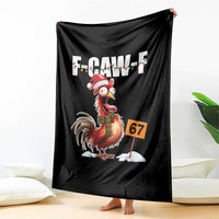 Funny F Caw F 67 Meme Christmas Throw Blanket Xmas Cartoon Rooster Chicken Poultry Humor - Wonder Print Shop