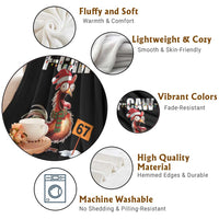 Funny F Caw F 67 Meme Christmas Throw Blanket Xmas Cartoon Rooster Chicken Poultry Humor - Wonder Print Shop