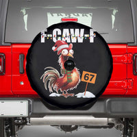 Funny F Caw F 67 Meme Christmas Spare Tire Cover Xmas Cartoon Rooster Chicken Poultry Humor - Wonder Print Shop