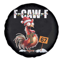 Funny F Caw F 67 Meme Christmas Spare Tire Cover Xmas Cartoon Rooster Chicken Poultry Humor - Wonder Print Shop