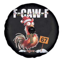Funny F Caw F 67 Meme Christmas Spare Tire Cover Xmas Cartoon Rooster Chicken Poultry Humor - Wonder Print Shop
