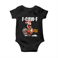 Funny F Caw F 67 Meme Christmas Baby Onesie Xmas Cartoon Rooster Chicken Poultry Humor - Wonder Print Shop
