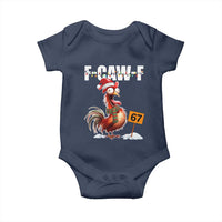 Funny F Caw F 67 Meme Christmas Baby Onesie Xmas Cartoon Rooster Chicken Poultry Humor - Wonder Print Shop