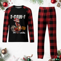 Funny F Caw F 67 Meme Christmas Plaid Pajama Set Xmas Cartoon Rooster Chicken Poultry Humor - Wonder Print Shop