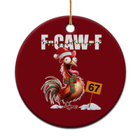 Funny F Caw F 67 Meme Christmas Ceramic Ornament Xmas Cartoon Rooster Chicken Poultry Humor - Wonder Print Shop