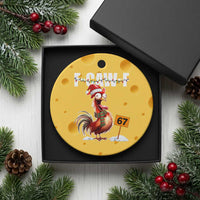 Funny F Caw F 67 Meme Christmas Ceramic Ornament Xmas Cartoon Rooster Chicken Poultry Humor - Wonder Print Shop