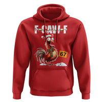Funny F Caw F 67 Meme Christmas Hoodie Xmas Cartoon Rooster Chicken Poultry Humor - Wonder Print Shop