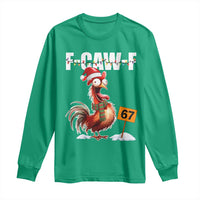 Funny F Caw F 67 Meme Christmas Long Sleeve Shirt Xmas Cartoon Rooster Chicken Poultry Humor - Wonder Print Shop
