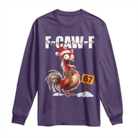 Funny F Caw F 67 Meme Christmas Long Sleeve Shirt Xmas Cartoon Rooster Chicken Poultry Humor - Wonder Print Shop