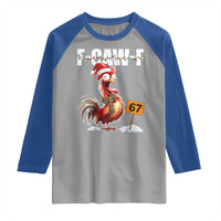 Funny F Caw F 67 Meme Christmas Raglan Shirt Xmas Cartoon Rooster Chicken Poultry Humor - Wonder Print Shop