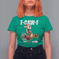 Funny F Caw F 67 Meme Christmas T Shirt For Women Xmas Cartoon Rooster Chicken Poultry Humor - Wonder Print Shop