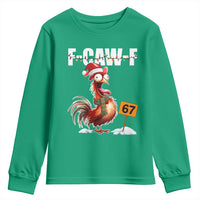 Funny F Caw F 67 Meme Christmas Youth Sweatshirt Xmas Cartoon Rooster Chicken Poultry Humor - Wonder Print Shop