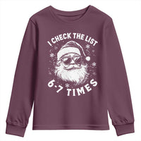 67 Meme Christmas Santa Youth Sweatshirt Funny I Check The List 67 Times - Wonder Print Shop