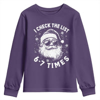 67 Meme Christmas Santa Youth Sweatshirt Funny I Check The List 67 Times - Wonder Print Shop