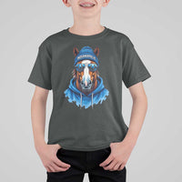 Indianapolis Fan T Shirt For Kid Blue Horse Sports Lover Game Day - Wonder Print Shop
