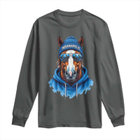 Indianapolis Fan Long Sleeve Shirt Blue Horse Sports Lover Game Day - Wonder Print Shop