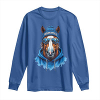 Indianapolis Fan Long Sleeve Shirt Blue Horse Sports Lover Game Day - Wonder Print Shop