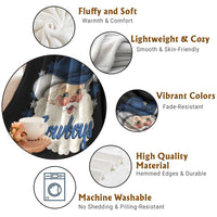 Christmas Cowboys Fan Throw Blanket Funny Xmas American Football Blue Santa - Wonder Print Shop