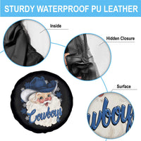 Christmas Cowboys Fan Spare Tire Cover Funny Xmas American Football Blue Santa - Wonder Print Shop