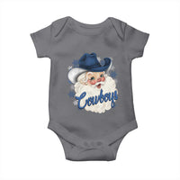 Christmas Cowboys Fan Baby Onesie Funny Xmas American Football Blue Santa - Wonder Print Shop