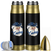 Christmas Cowboys Fan Bullet Tumbler Funny Xmas American Football Blue Santa - Wonder Print Shop