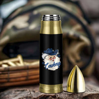 Christmas Cowboys Fan Bullet Tumbler Funny Xmas American Football Blue Santa - Wonder Print Shop