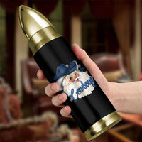 Christmas Cowboys Fan Bullet Tumbler Funny Xmas American Football Blue Santa - Wonder Print Shop