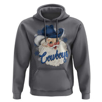 Christmas Cowboys Fan Hoodie Funny Xmas American Football Blue Santa - Wonder Print Shop