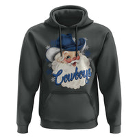 Christmas Cowboys Fan Hoodie Funny Xmas American Football Blue Santa - Wonder Print Shop